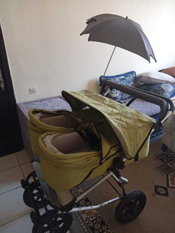 Poussette bebe jumeaux كروصة اطفال توأم