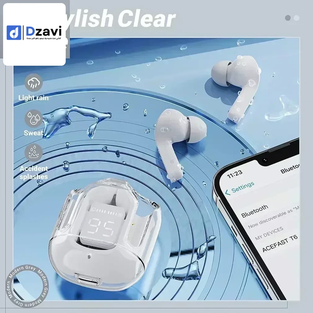Écouteurs intra-auriculaires Bluetooth sans fil T2, modèle transparent, compartiment de charge numérique, suppression du bruit, écouteurs de sport, neuf jamais utilisé ✅✅✅