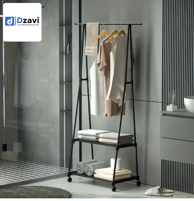 Porte-manteau en métal amovible avec roulettes, étagère de rangement multifonction